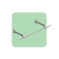 Bracket for hanger under Glass shelf