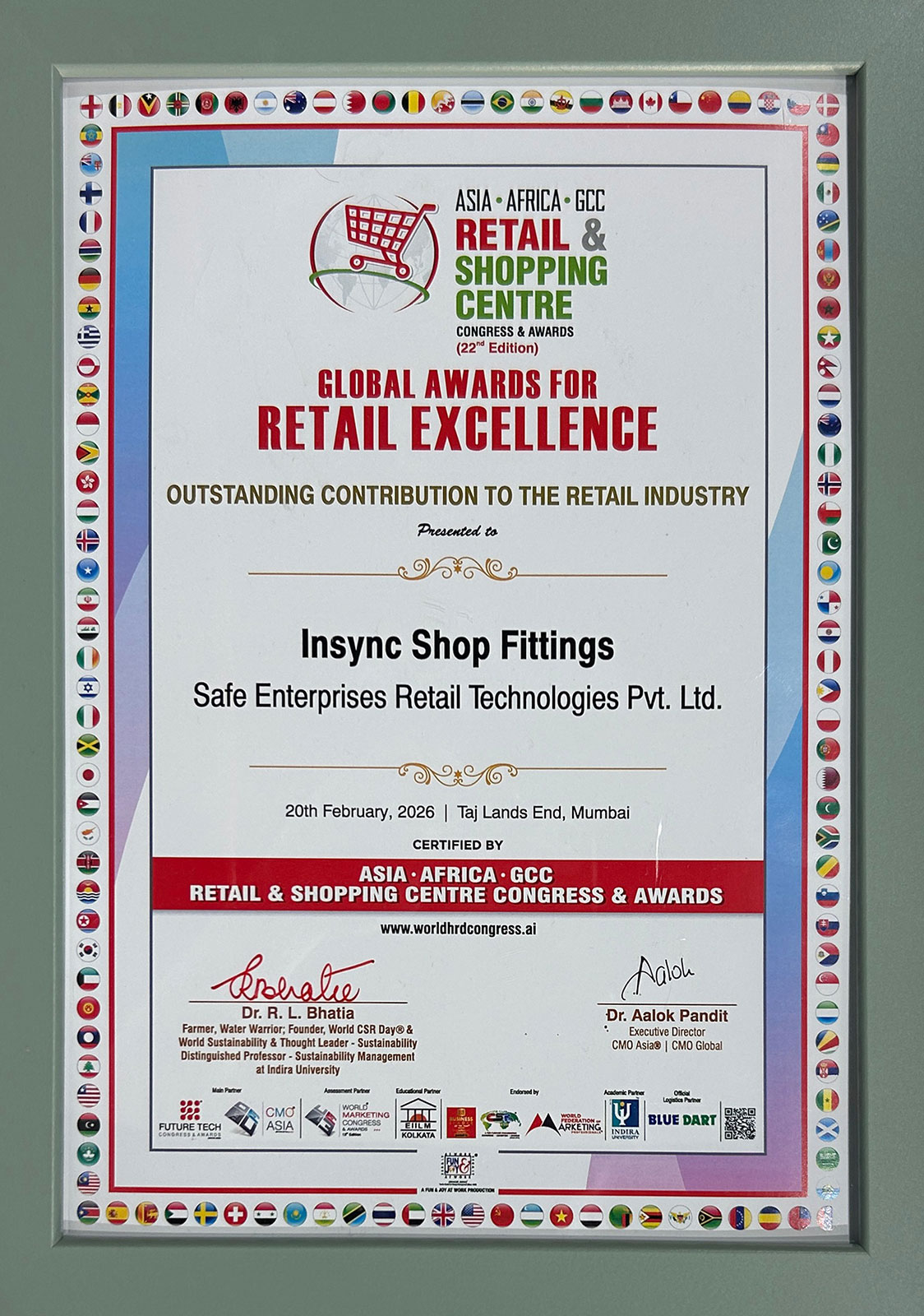 Outstanding Contribution Certificate